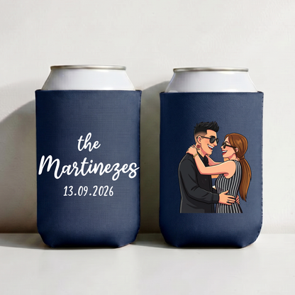 Personalised Stubby Holders with cartoon style illustration