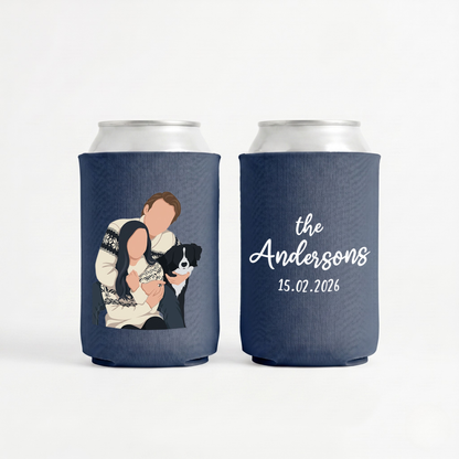 Stubby Holders with minimalist style artwork