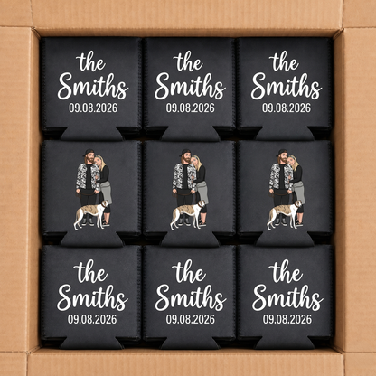 Personalised Stubby Holders with cartoon style illustration