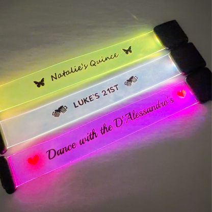 Sound activated LED bracelets (Personalised)