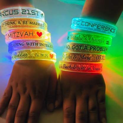 Personalised Multicolour LED Glow Bracelet