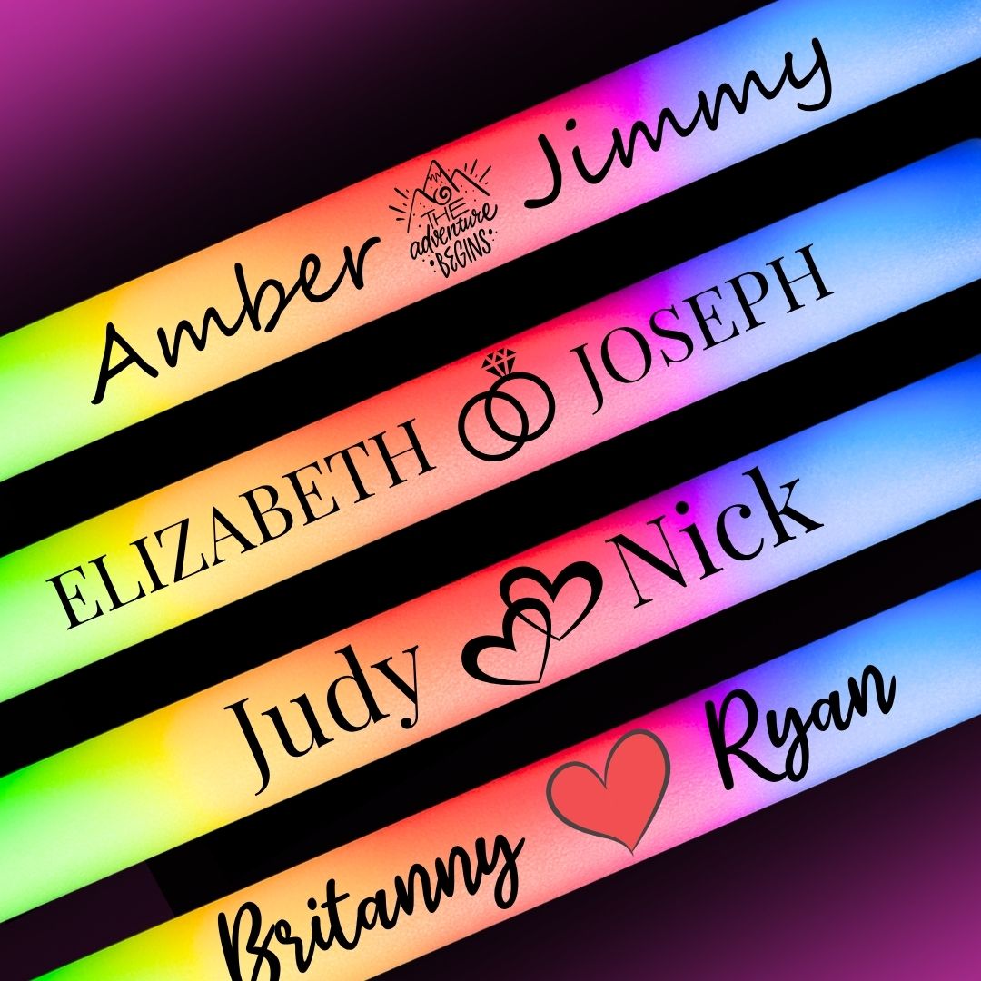 Wedding Glow Sticks with Icon in middle
