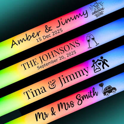 Wedding Glow Sticks with Text and Icons