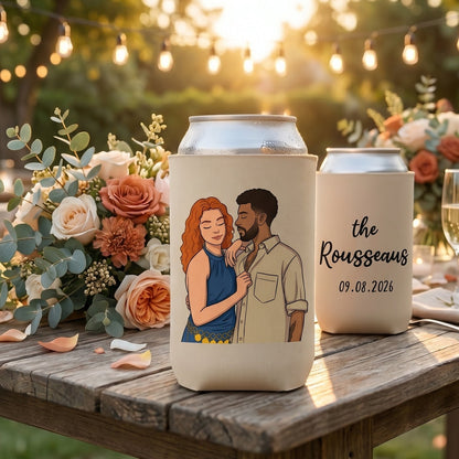 Personalised Stubby Holders with cartoon style illustration